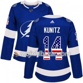 Dresovi Tampa Bay Lightning Chris Kunitz 14 Adidas 2017-2018 Plava USA Flag Fashion Authentic - Ženska